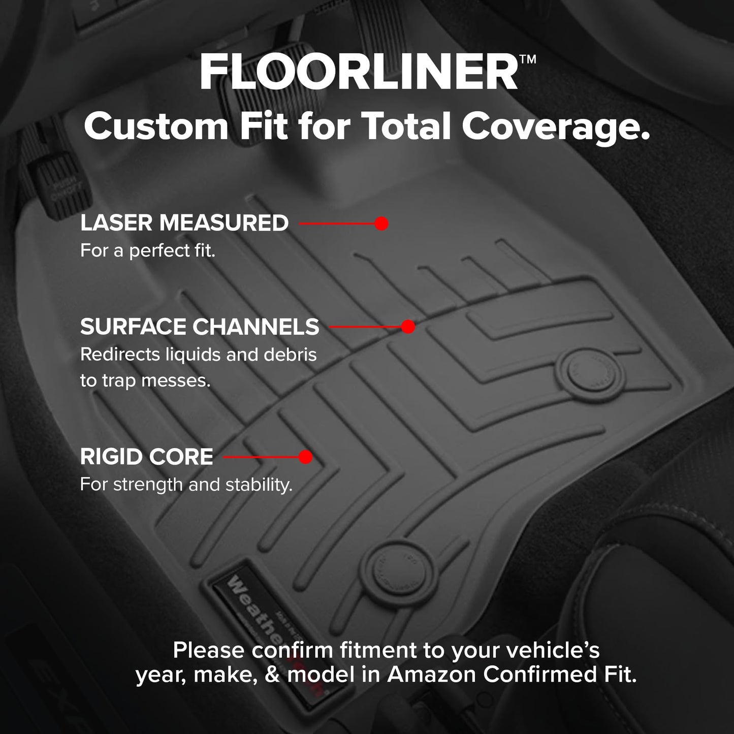 WeatherTech Custom Fit FloorLiners for Jeep Wagoneer L, Wagoneer, Grand Wagoneer - Full Set (441704-1-4), Black