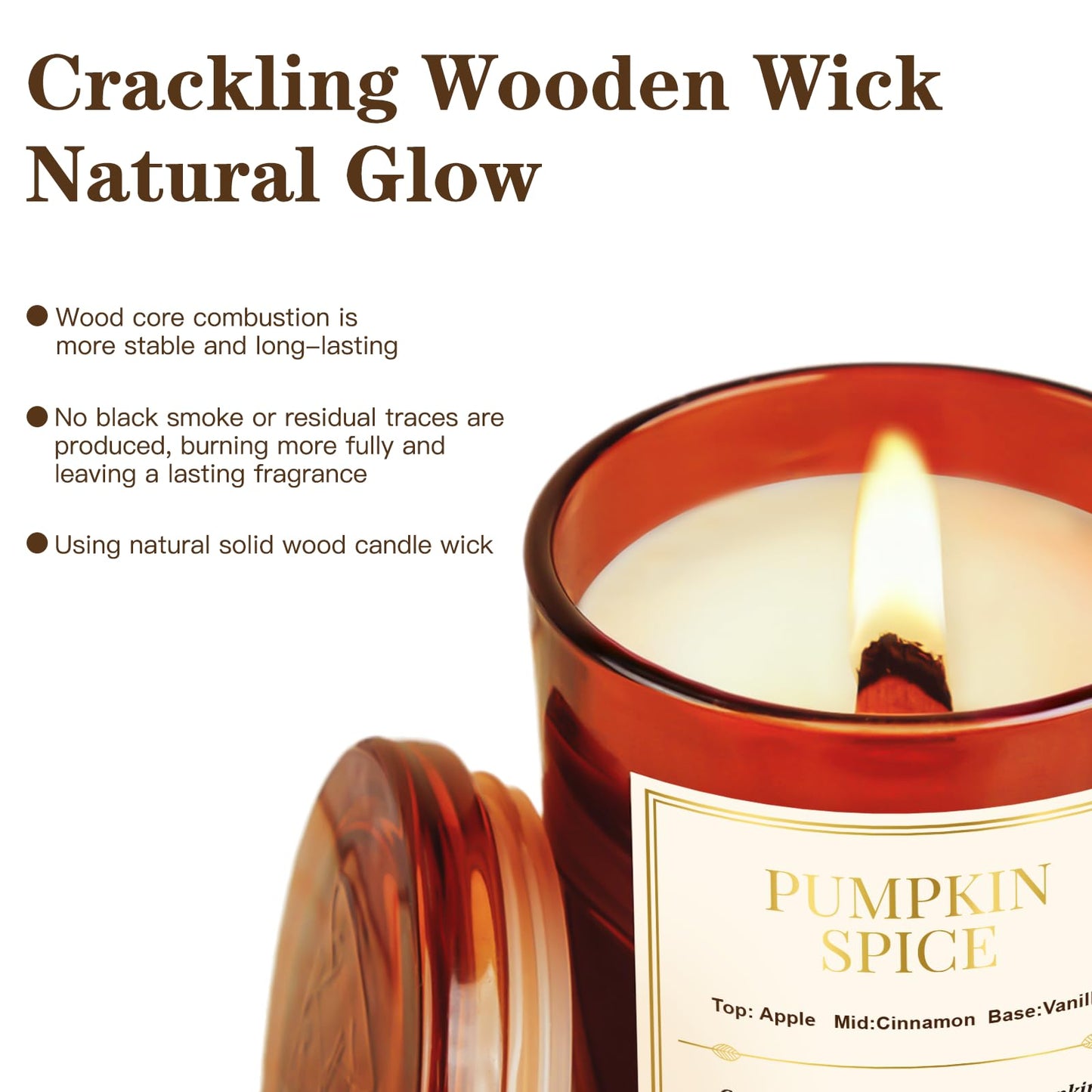 Candle Gift Set –2 Pack Wood Wick Pumpkin Spice Scented Candles,22.6 oz Natural Soy Wax Candles with Gift Box,Long Lasting Autumn Candles for Home Decor,Gifts for Women