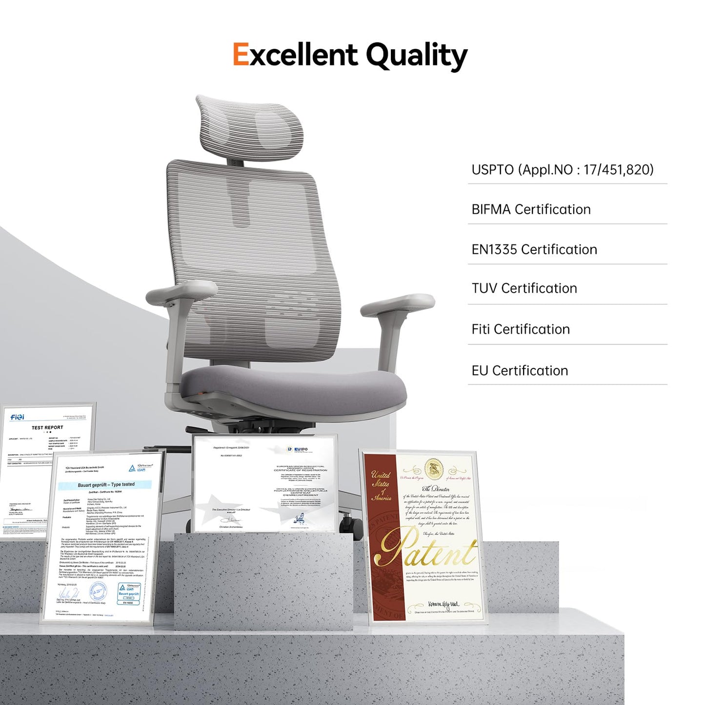 Newtral Ergonomic High-Back Office Chair, Home Office Desk Chair with Auto-Following Lumbar Support, Adjustable Headrest, 3D Armrest, Seat Depth & Heigh Adjustable, 96°-126° Recline