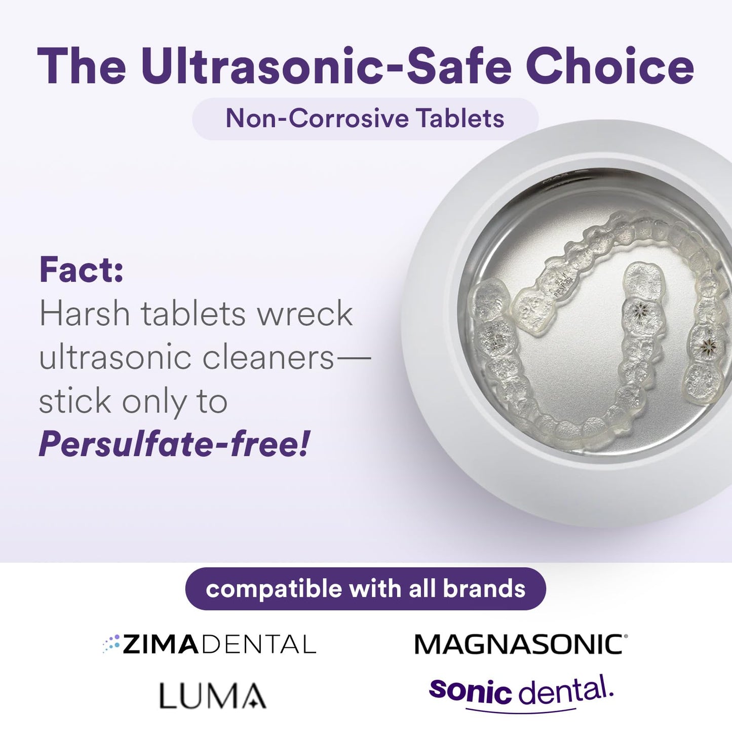 Weiss Naturals Retainer Cleaner Tablets, Invisalign Cleaner, Remove Stains, Odors & Plaque, PERSULFATE FREE Night Guard & Denture Cleaner 4-Month Supply, 120 Grape Scented Tablets