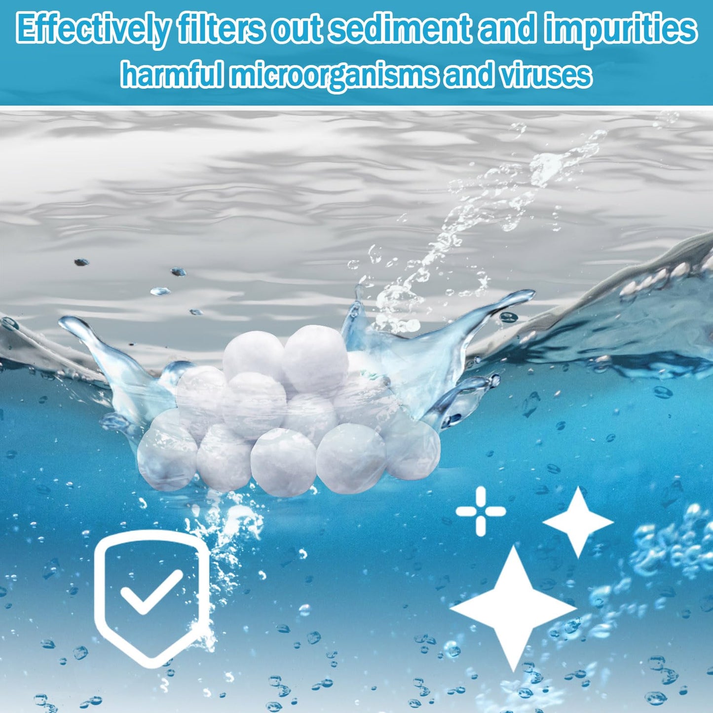 ZeeDix 3.2 lbs Pool Filter Balls for Sand Filter Pump, New Upgrade Efficient Swimming Pool Filter Sand Alternative(Equals 100 lbs Pool Filter Sand), Reusable Eco-Friendly Fiber Filter Media Balls