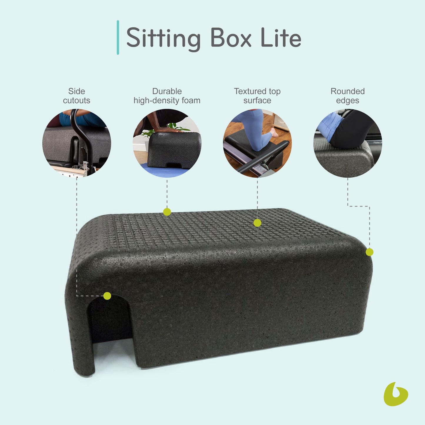 Balanced Body Sitting Box Lite, Pilates Reformer and Floor Exercise Equipment, Pilates Workout Equipment for Home Gym or Studio