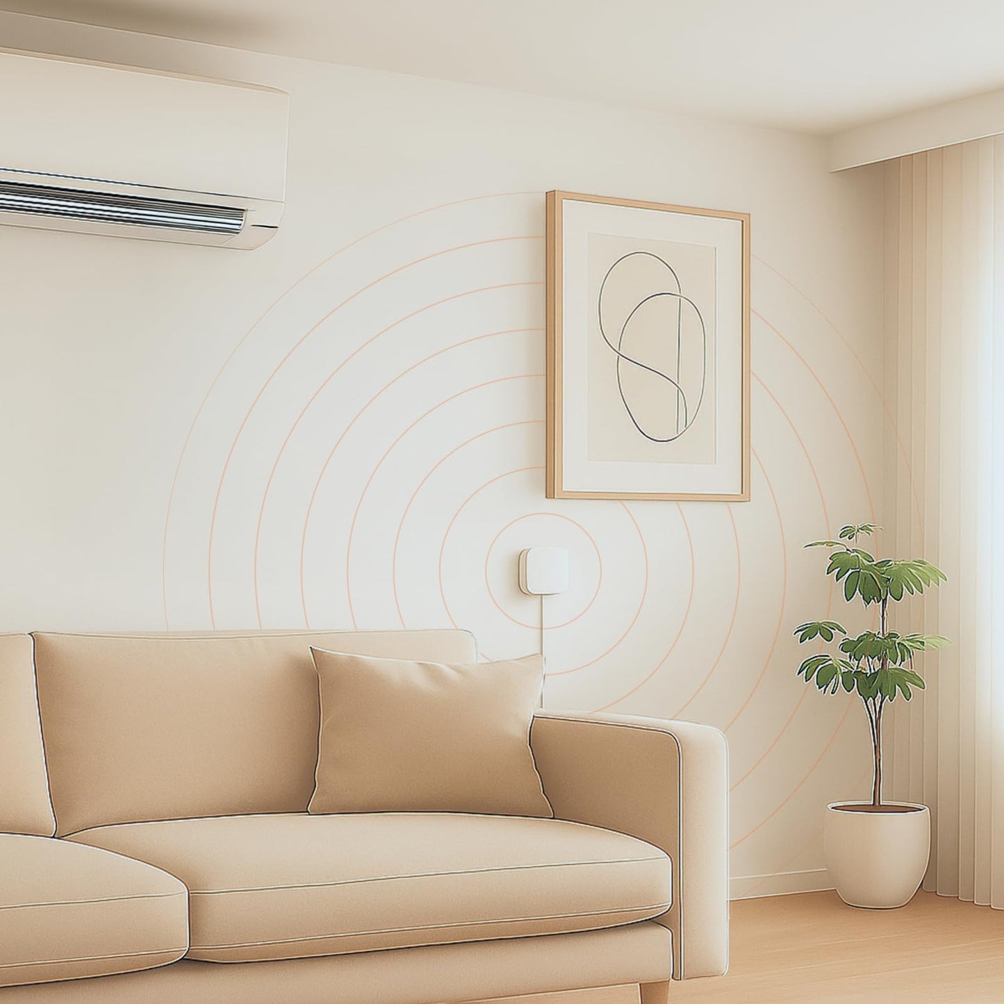Layla Eco Smart Sensor for Air Quality Monitor, AC Control CO, WiFi Quality, Energy Savings Monitoring | Ideal for Airbnb, Homes & Offices | Tracks Temp, Humidity, Smoke, Noise & More