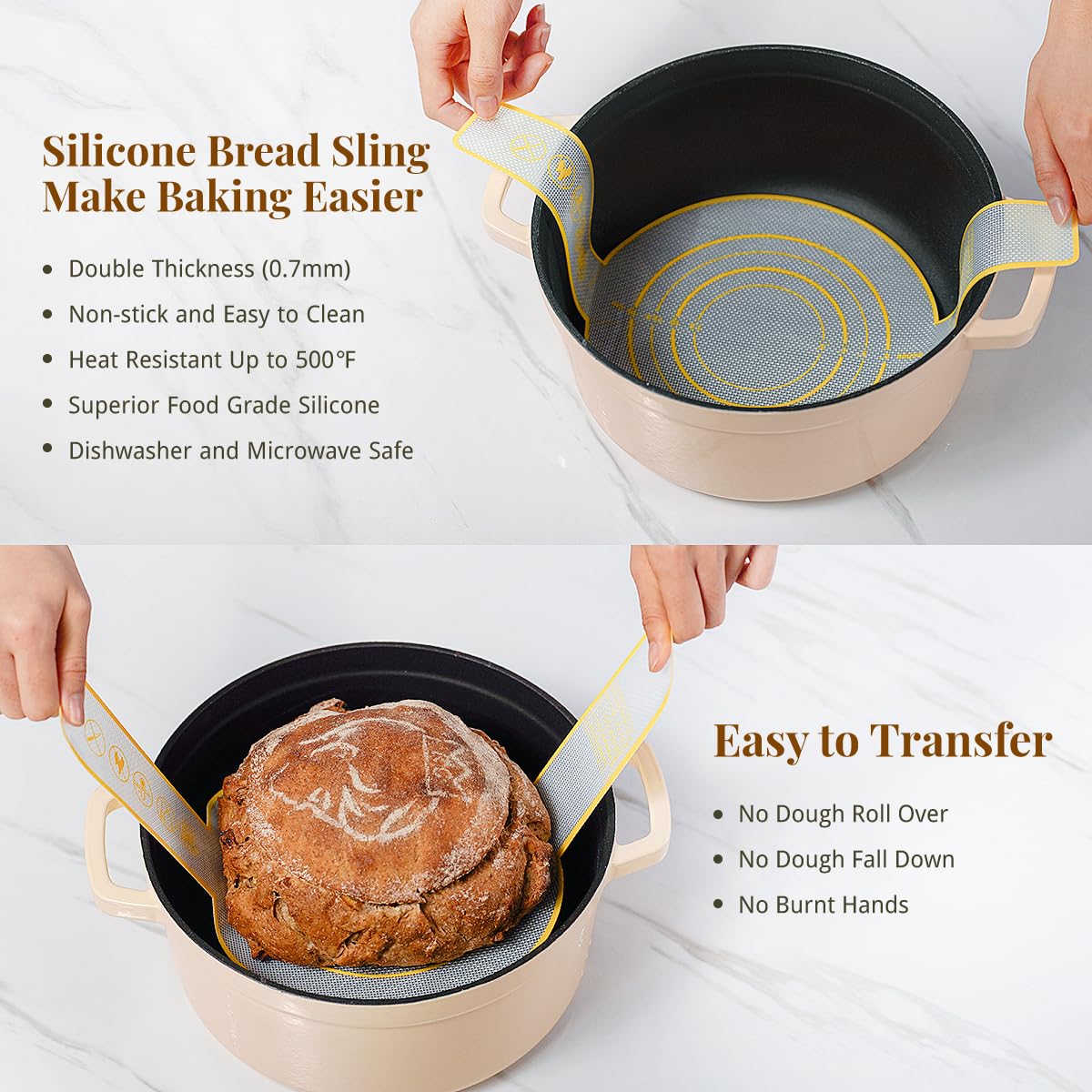 BAVIFY 10 Inch Oval Banneton Bread Proofing Basket Sourdough Starter Kit, Sourdough Bread Baking Supplies with Bread Lame, Sling, Spatula, Scraper, Dough Whisk