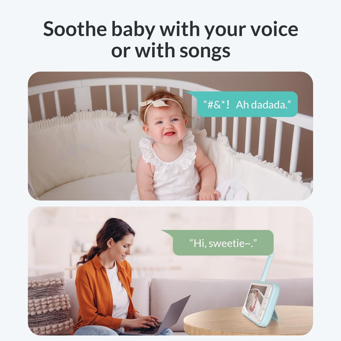 NETVUE Upgraded Baby Camera Monitor Video - 5000mAh Baby Monitor with Camera and Audio, 5" Display, 4 in 1 Bracket Meets The Needs in All Scenarios, Smart Phone App, Cry Detection