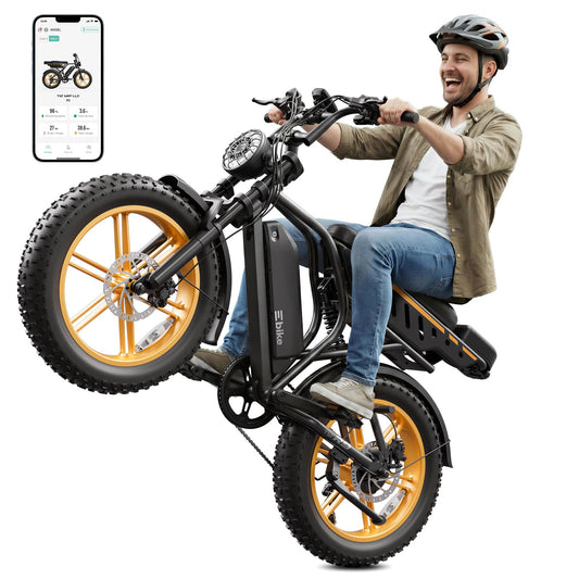 Electric Bike for Adults, 1500W Peak Motor Retro E Bike, Removable 48V 15Ah Battery, 20"x4.0 Fat Tire, 30 MPH Max Speed, 65 Miles Range, Ebike with Suspension, Fashion Design Wheels Hub Yellow