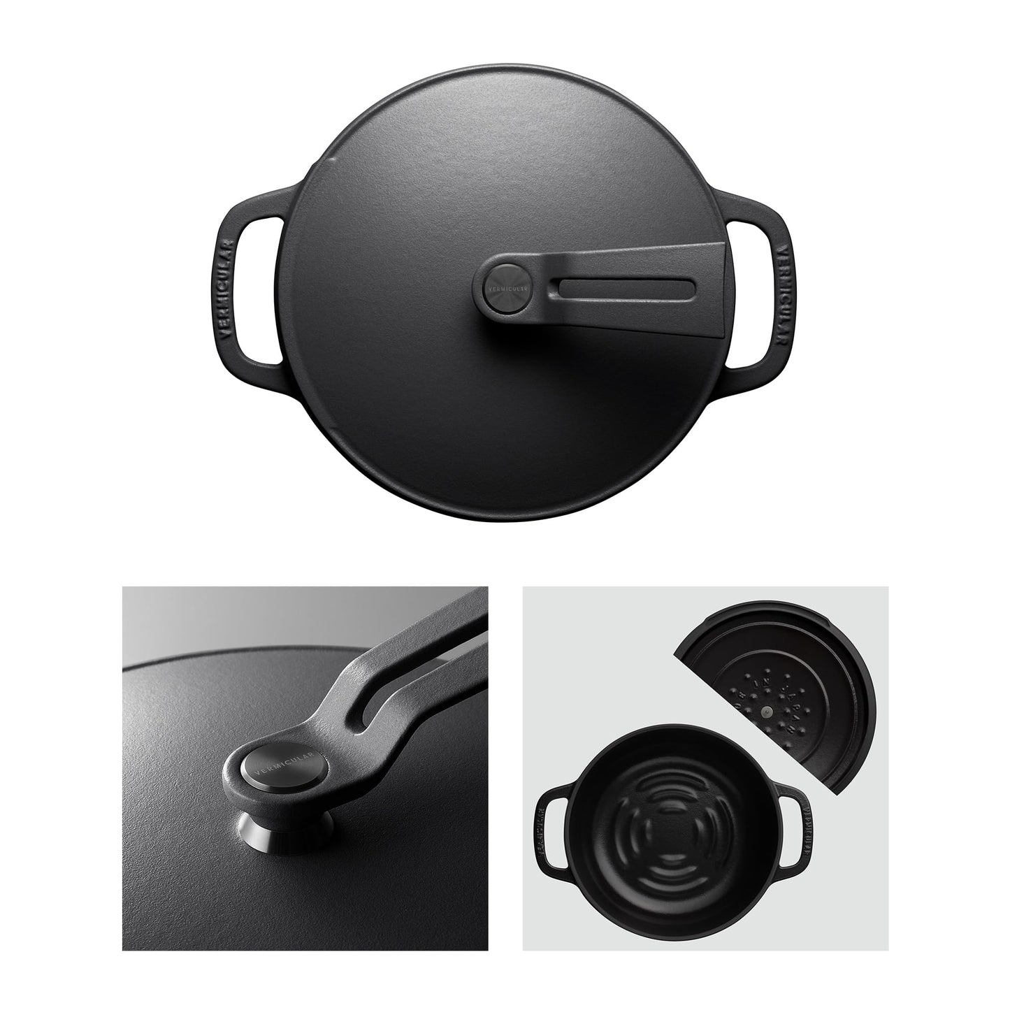Vermicular Oven Pot 2.0 | Lightweight Enameled Cast Iron Pot | 18cm (2 Qt) | Non-Toxic | Induction-compatible | Dutch Oven | Made in Japan | Matte Black