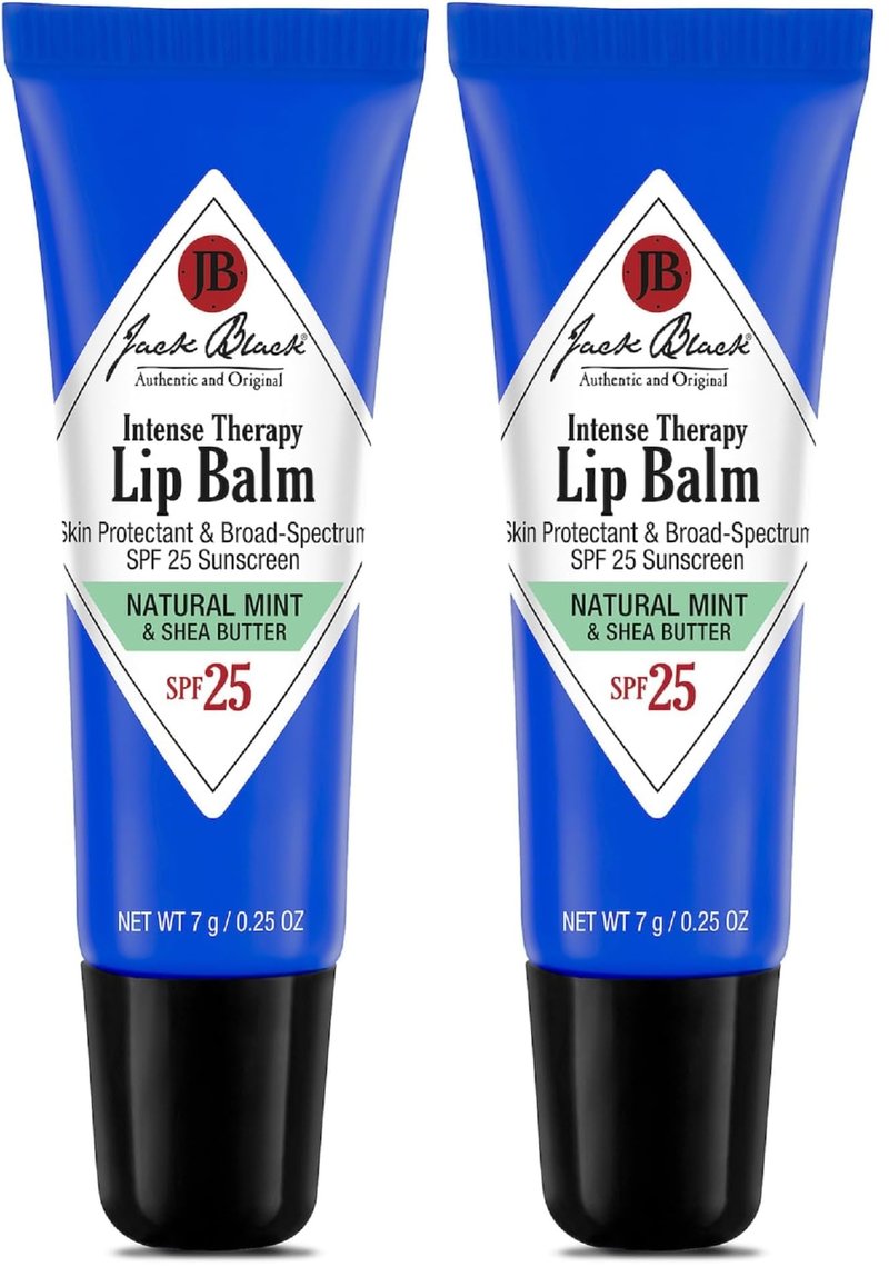 Jack Black Intense Therapy Lip Balm,0.25-Oz. – Natural Mint & Shea Butter,SPF 25 Sun Protection,Lip Moisturizer,Hydrating-Lip Balm with SPF,Long Lasting Treatment,(Pack of 2)
