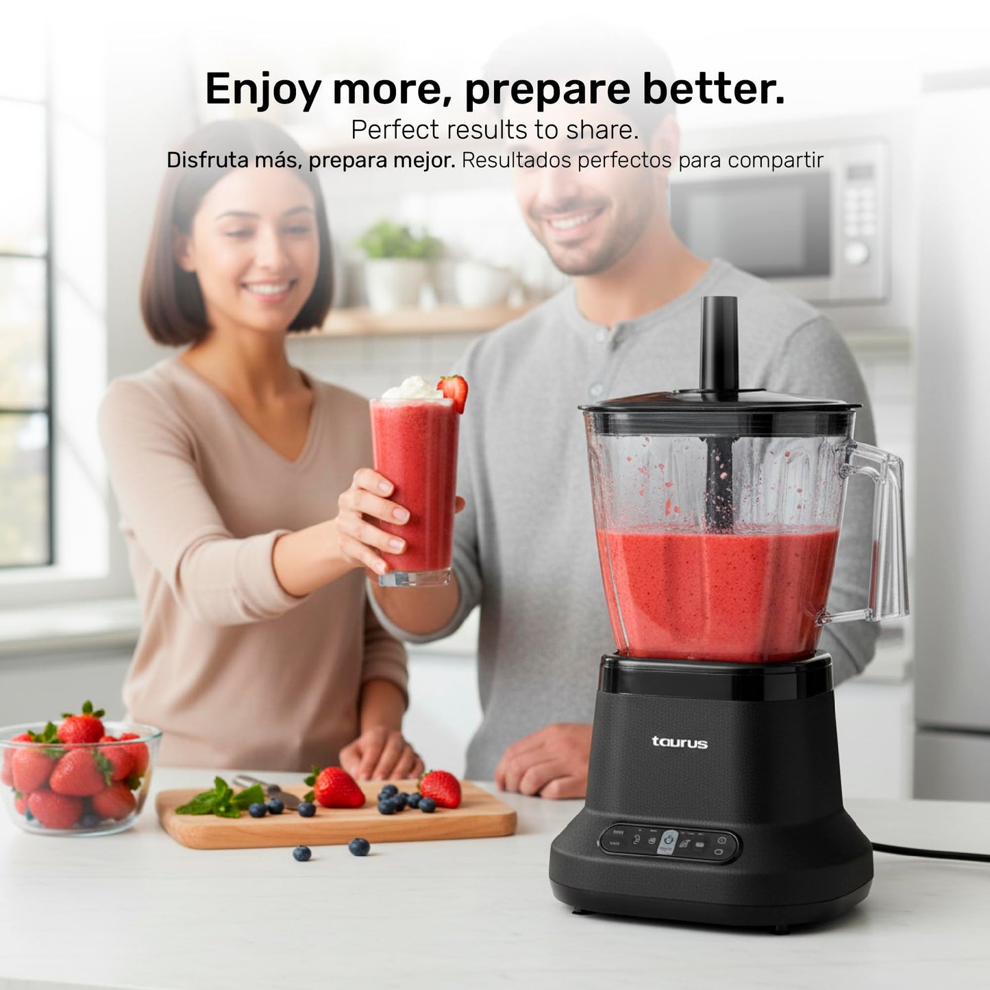 High-Performance Countertop Blender – 1500W Professional Power, 8 Presets, 64oz Tritan Jar, Self-Cleaning, Smoothie & Hot Soup Maker for Home & Kitchen, Blaze by Taurus