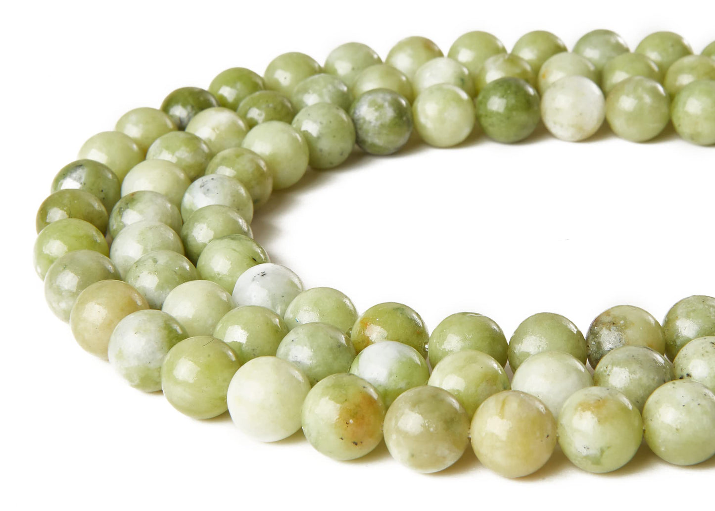 35pcs 10mm Chinese Jade Beads Natural Gemstone Beads Round Loose Beads for Jewelry Making