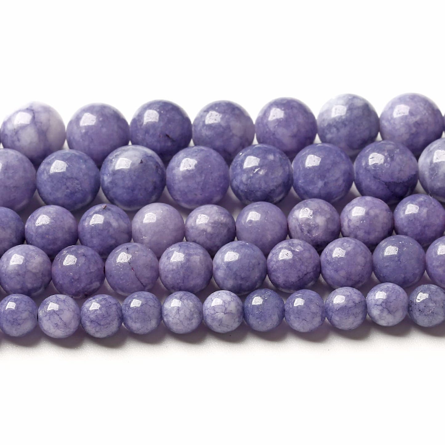 6MM 60PCS Lavender Purple Chalcedony Stone Loose Beads for Jewelry Making DIY Bracelet Necklace