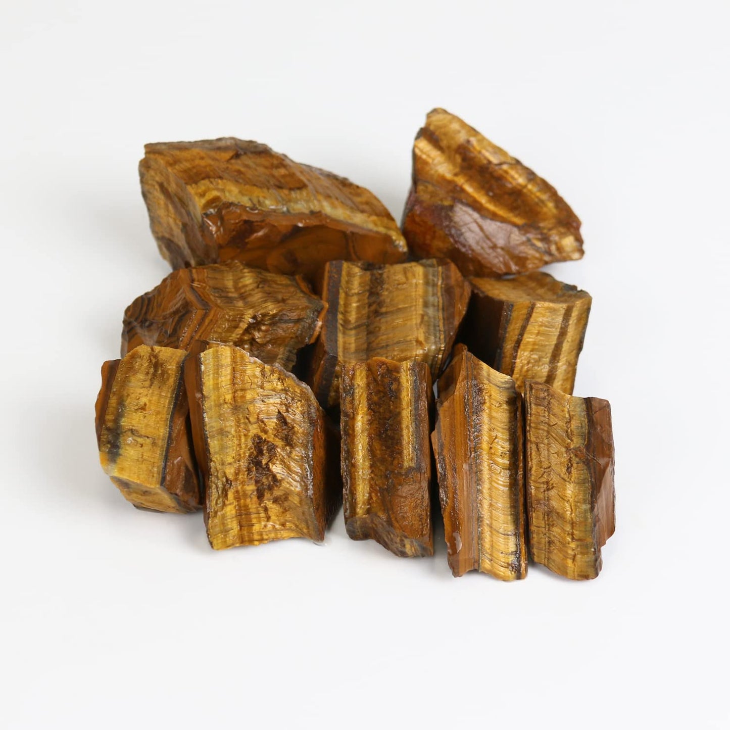Nvzi Raw Tiger Eye Stone, Crystals and Healing Stones, Bulk Crystals, Rocks for Tumbling, Raw Crystals Bulk, Amathesis Crystal, Calcite Crystal for Decoration, Wicca, Reiki, Chakra and Energy(1LB)