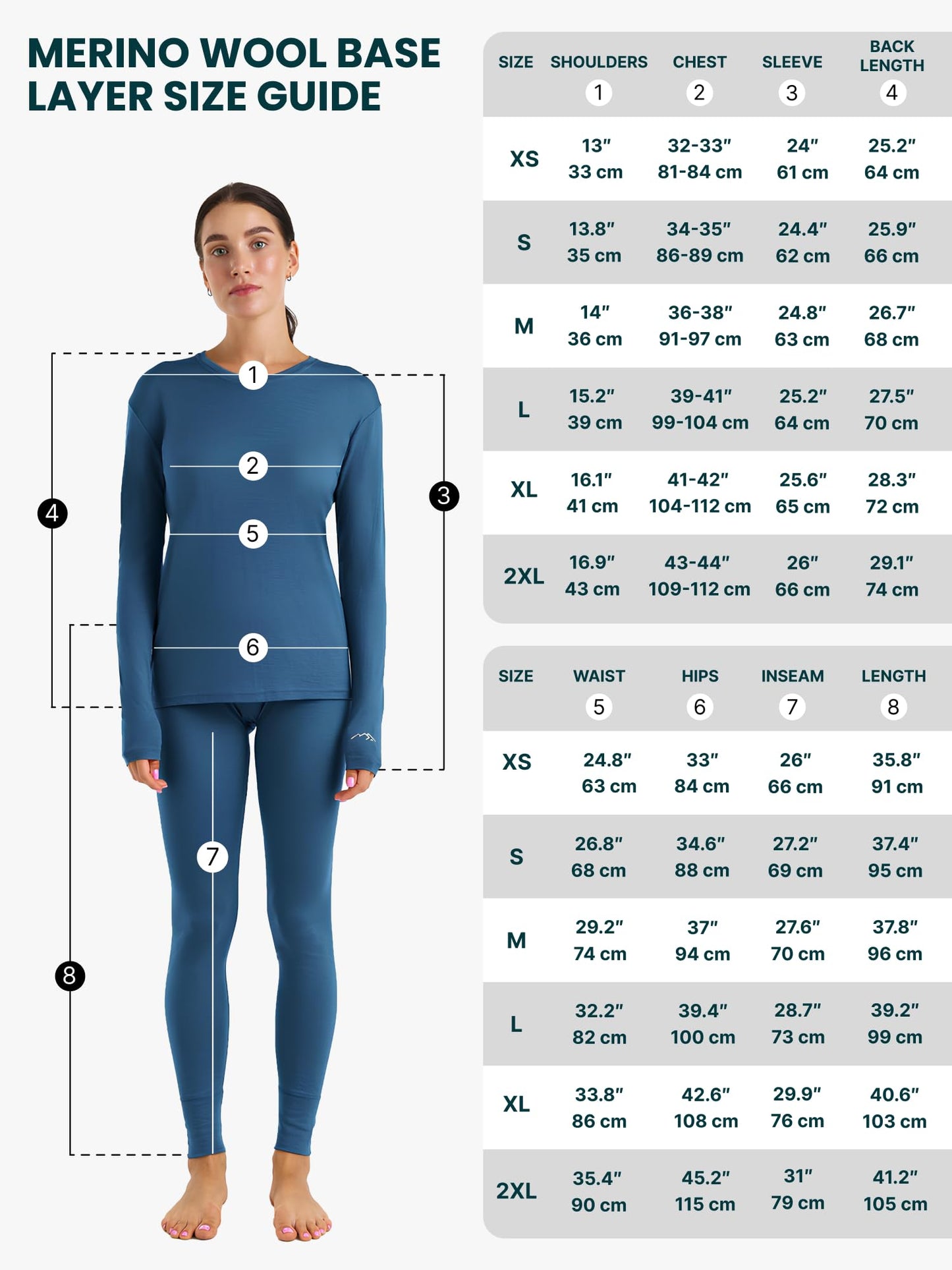 Merino.tech Merino Wool Base Layer Women Set - Heavyweight, Lite, Midweight Merino Thermal Underwear for Women Top, Bottom (Large, 320 Black)