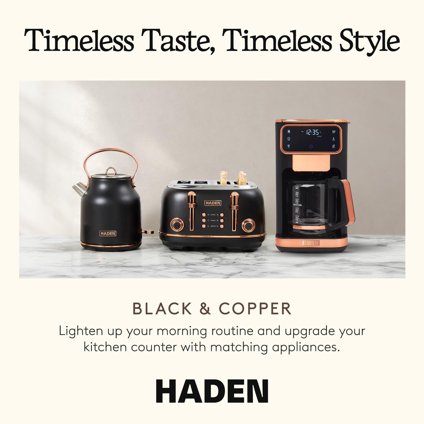 Haden Dual Brew 12 Cup Hot and Iced Coffee Maker with 120 Minute Keep Warm, Delay Brew, Adjustable Strength, Programmable Clock, and Anti Drip, Black
