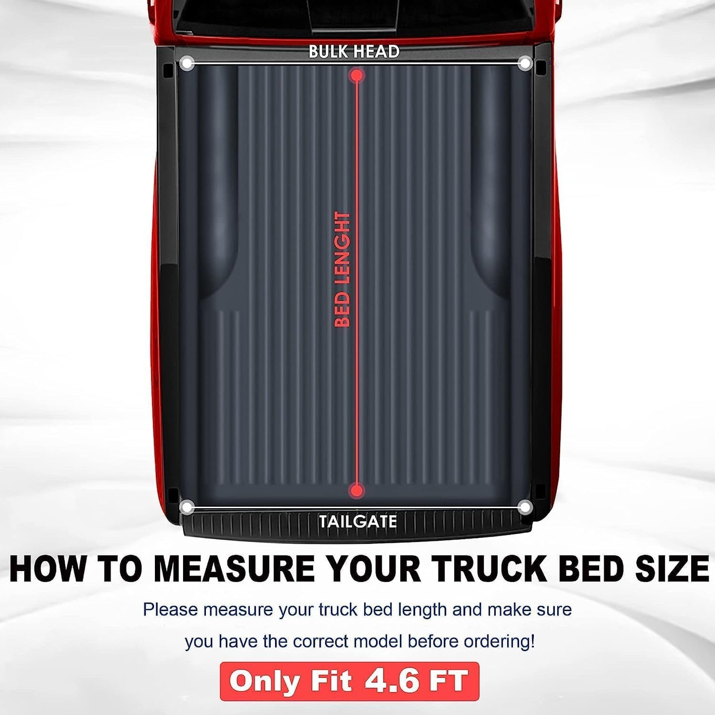 MOSTPLUS Soft Roll-up Truck Bed Tonneau Cover On Top Compatible with 2022 2023 2024 2025 Ford Maverick Bed 3 Fold Fleetside (4.5 FT Feet Bed-54.4 inch