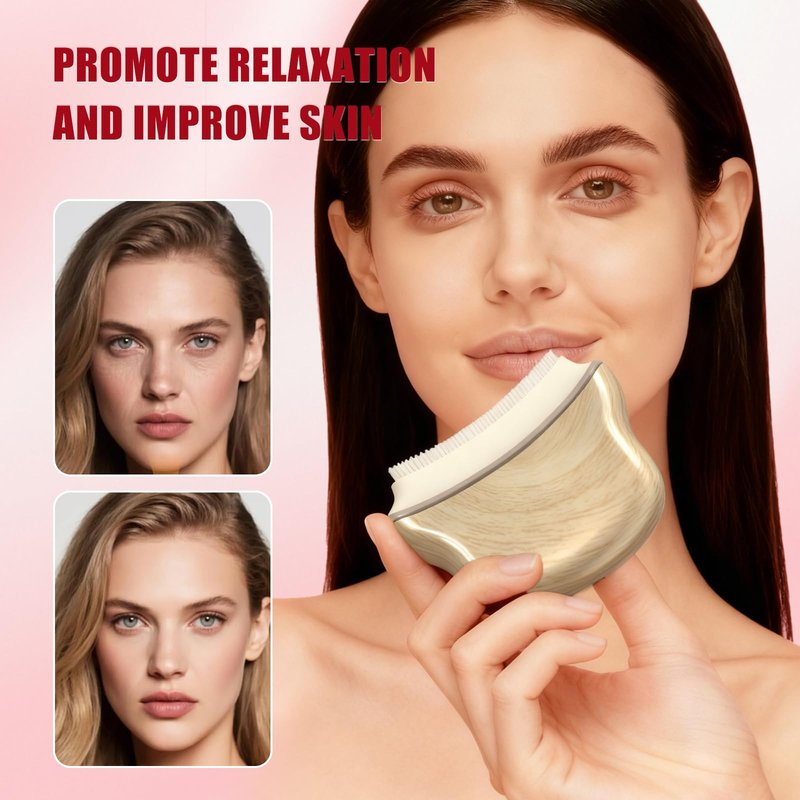 Multi Silicone Facial Cleansing Brush,Lymphatic Face Brush-Anti Puffiness,Lymphatic Drainage,Detox,Lift,Sculpting Jawline，Improves Skin Glow,Absorption,Cleansing、Scrubber and Face Massaging