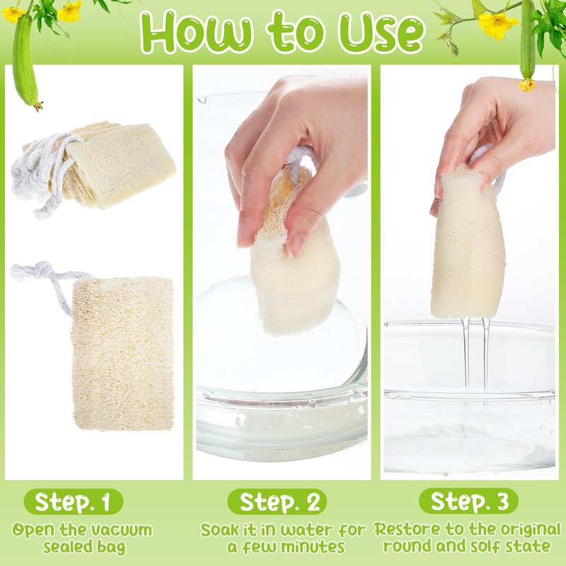 Hoemwarm 9 Pack 4”Natural Loofah Sponge Small Size Natural Organic Loofah for Kitchen Cleaning Dishes Toddler Exfoliating Skin Care Body Scrubber