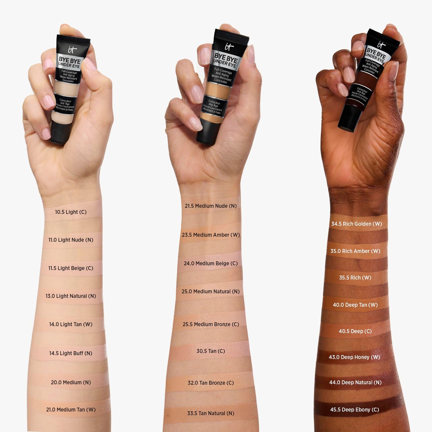 IT Cosmetics Bye Bye Under Eye Concealer (Tan Bronze) - Waterproof, Full Coverage Brightening Concealer For Dark Circles, Fine Lines, Redness & Discoloration, Anti-Aging, 24H Wear - 0.4 fl oz