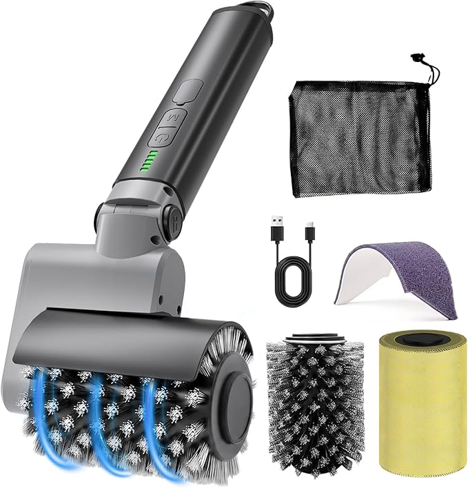 Electric Grill Brush for Outdoor: Upgraded BBQ Grill Cleaner with 3-Speed, 90Â° Adjustable Angle, 150Mins Runtime Cordless Motorized Grill Brush, Automatic Grill Cleaning Brush for Grill Grates