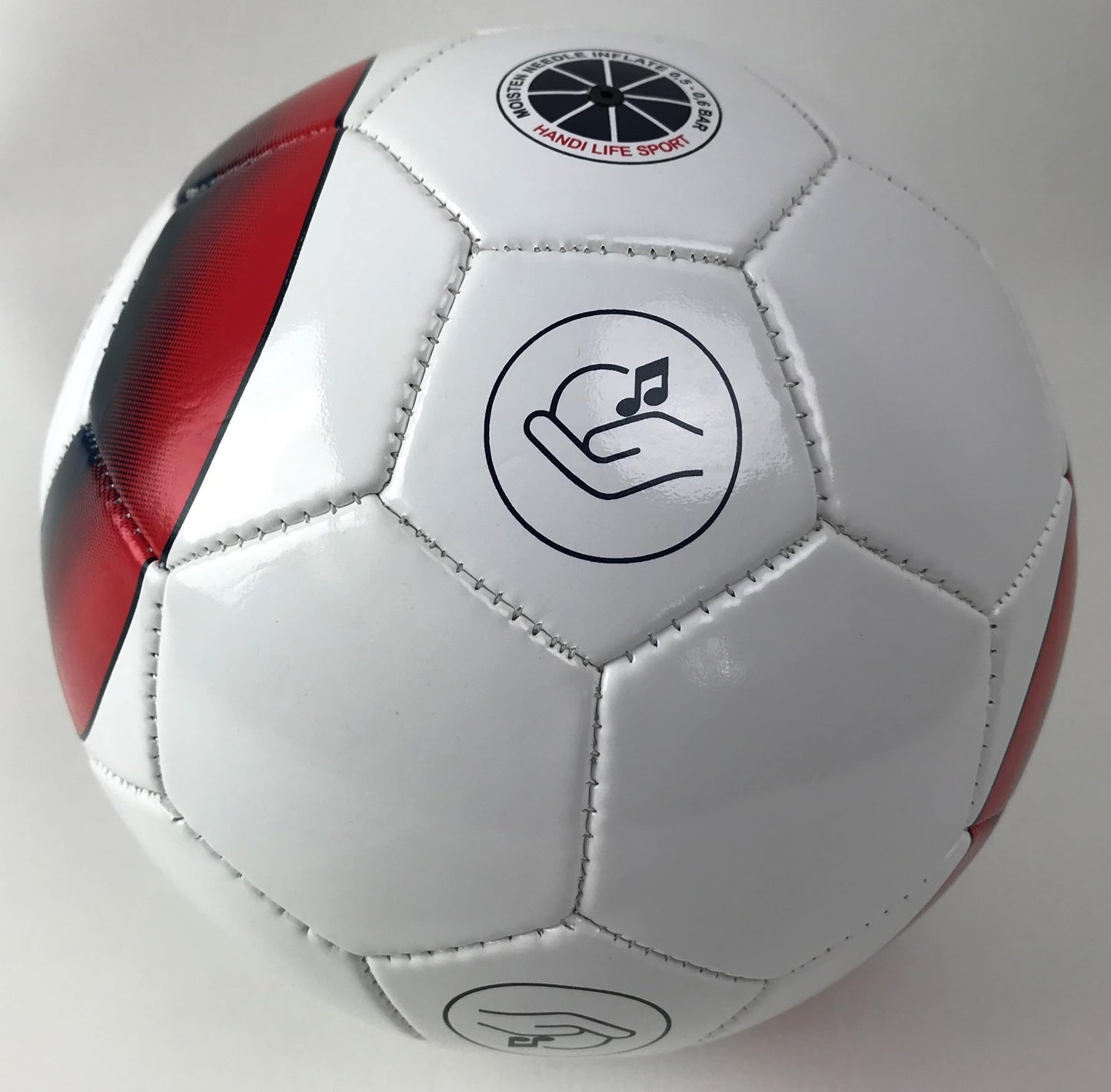 Handi Life Sport | Rattle Ball, Size 4 | Strong Quality Audible Ball with 3 Large Sound Devices | Medino Soccer Size 4 | Therapy & Recreation | Adaptive Sports