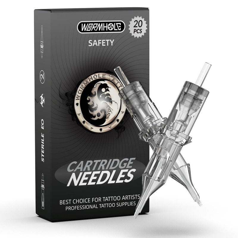 Wormhole Tattoo 20Pcs Tattoo Needles 5RL Disposable Tattoo Cartridge Needles Round Liner for Tattoo Gun Cartridge Machine Permanent Makeup (1205RL)