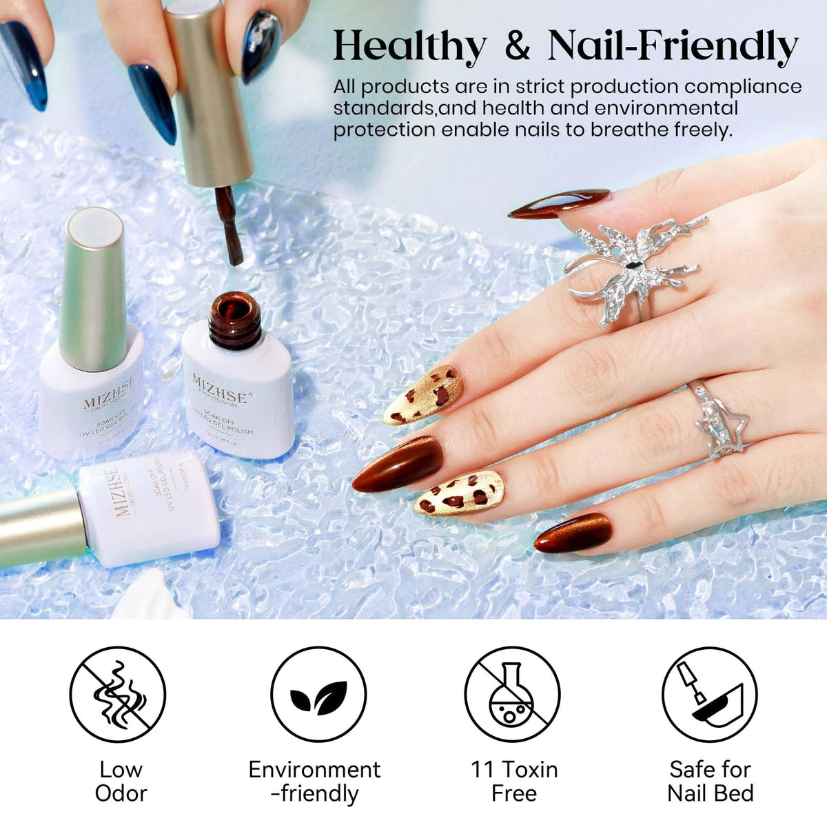 MIZHSE Cat Eye Gel Nail Polish Set, Fall Winter 6 Colors Moonlight Ceramic Magnetic Gel Nail Polish with Magnet Stick, Trendy Glassy Salon Gel Polish Kit Gift Set DIY at Home