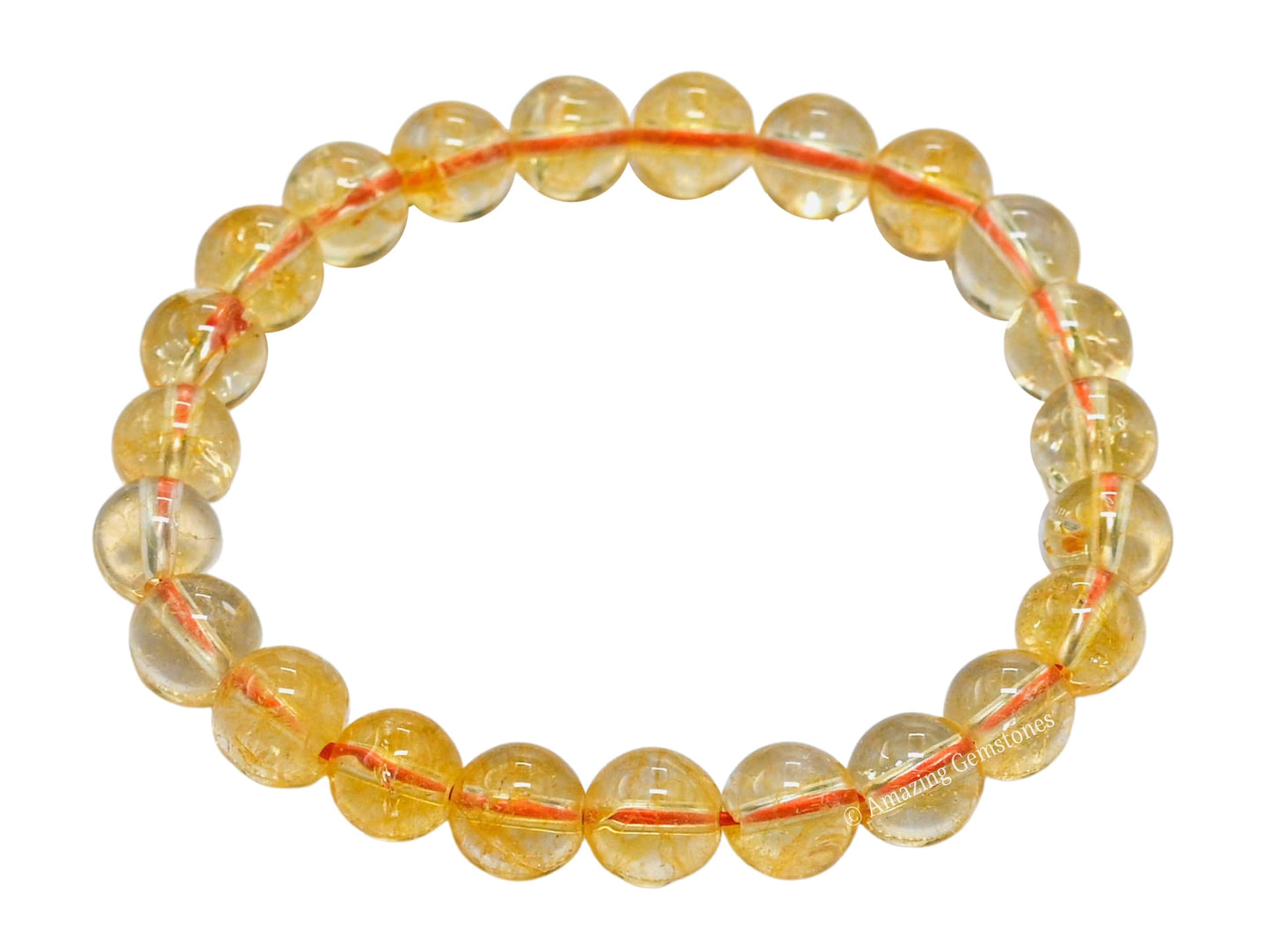 Amazing Gemstone Citrine Bracelet, Gifts For Men & Women - Protection Healing Crystal Bracelet - 8mm Gemstone Beaded Stretchable Bracelet, Pulseras Para Hombres Mujer Stocking Stuffers (Regular)
