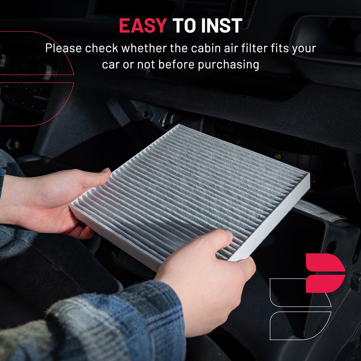 BDFHYK CF10727 Cabin Air Filter with Activated Carbon Compatible with BMW X1, 128i, 135i, 135is, 328i, 328i xDrive, 335i, 335i xDrive, 335is, 323i, 335d, 328xi, 335xi, 325i, 325xi, 330i, 330xi