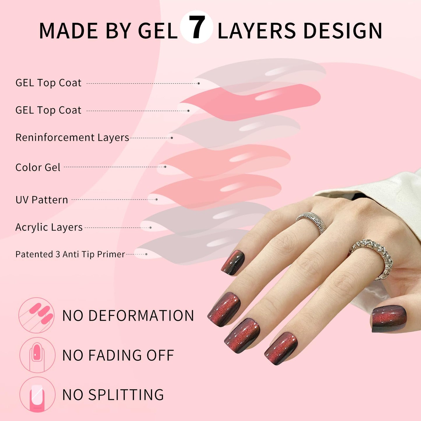 Yellow Cat Eyes Press On Nails,12 Sizes - 24 Pcs Soft Gel Yellow Medium Square Fake Nails Kit with Nail Glue, Natural Reusable Stick On False Nails for Women and Girls (Skycloud Nails) SK0926