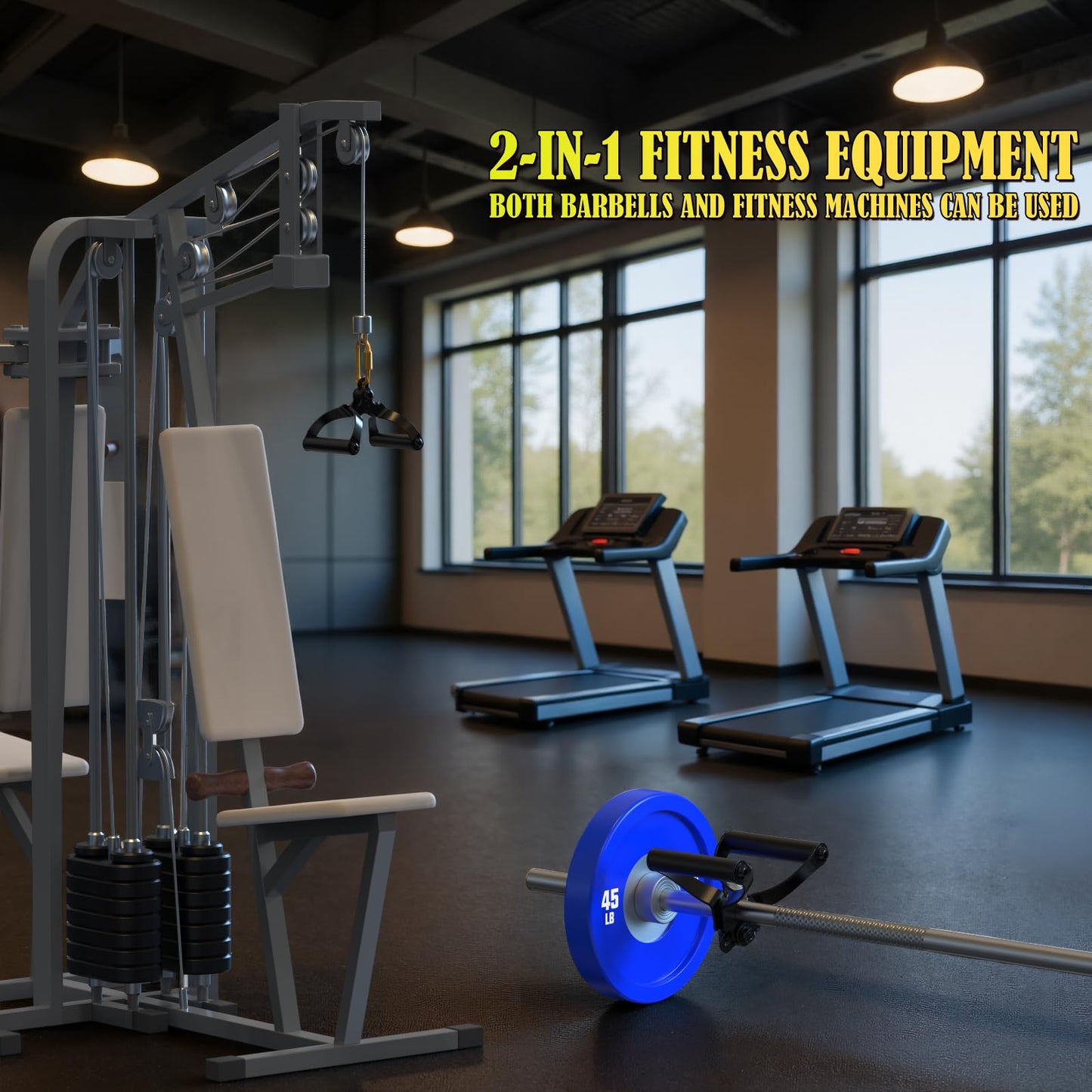 V Bar Landmine Attachment - T Bar Row Handle for Olympic Barbell, Multi-Grip V-Handle with Non-Slip Rubber Grip for Landmine Exercises, Seated Rows, Face Pulls, Strength Training (Fits 1" & 2"" Bars)"
