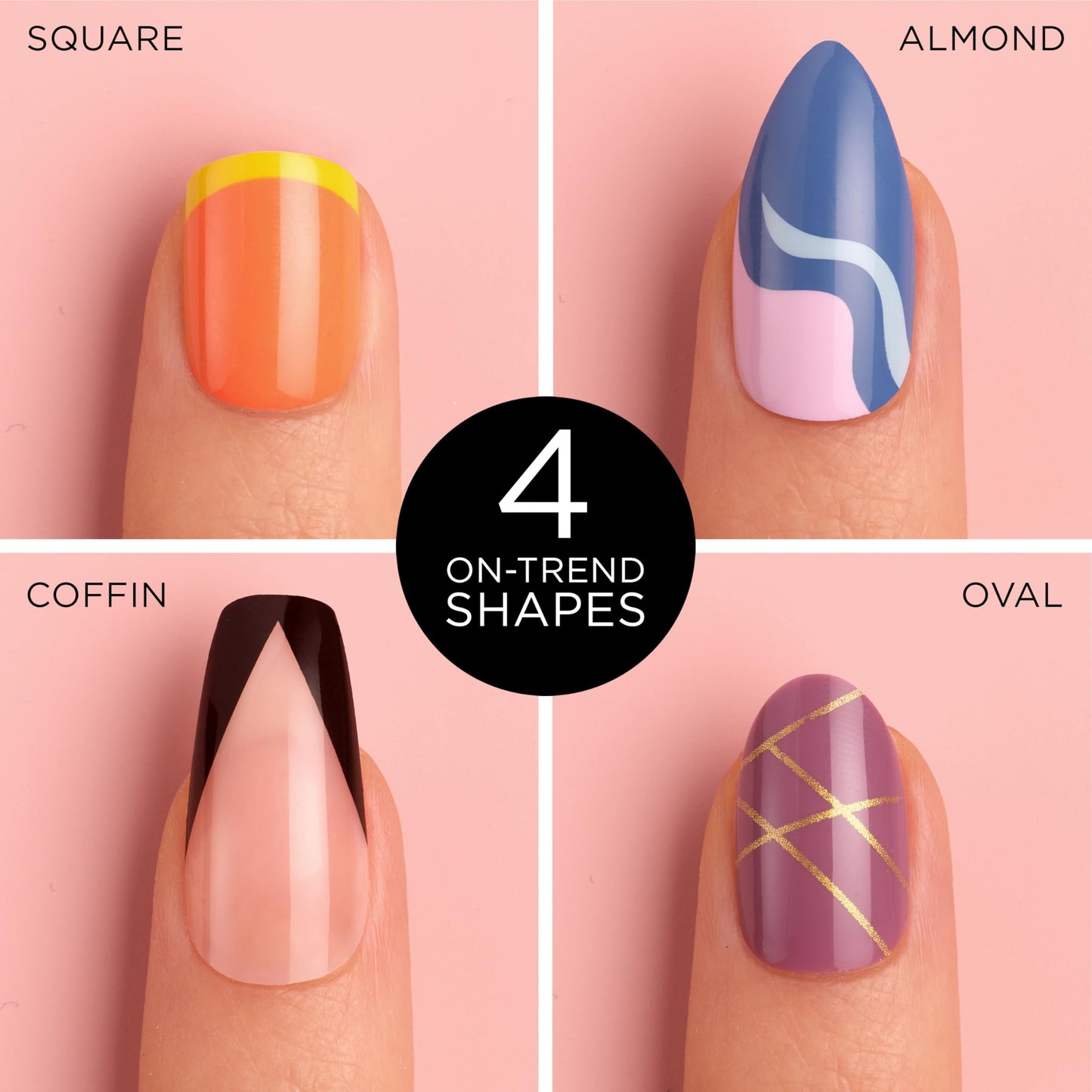 Sally Hansen Salon Effects® Perfect Manicure, Moon-Ami, Press On Nails, Oval Shaped, Non-Damaging Adhesive Tabs, File, and Alcohol Pad Included (Pack of 2)