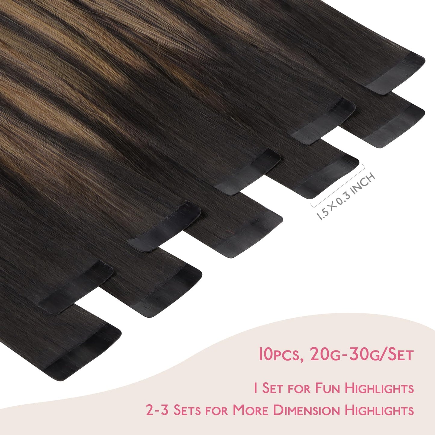 WENNALIFE 10PCSTape in Hair 1B/6/1B