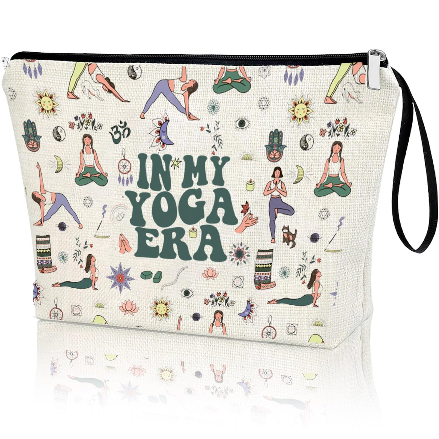 APAKUTA Yoga Gifts for Women Funny IN MY YOGA ERA Zipper Bag, Gift for Yoga Lovers Yoga Stuff Makeup Bag Meditation Birthday Christmas Gifts for Sister Friends Yoga Instructor