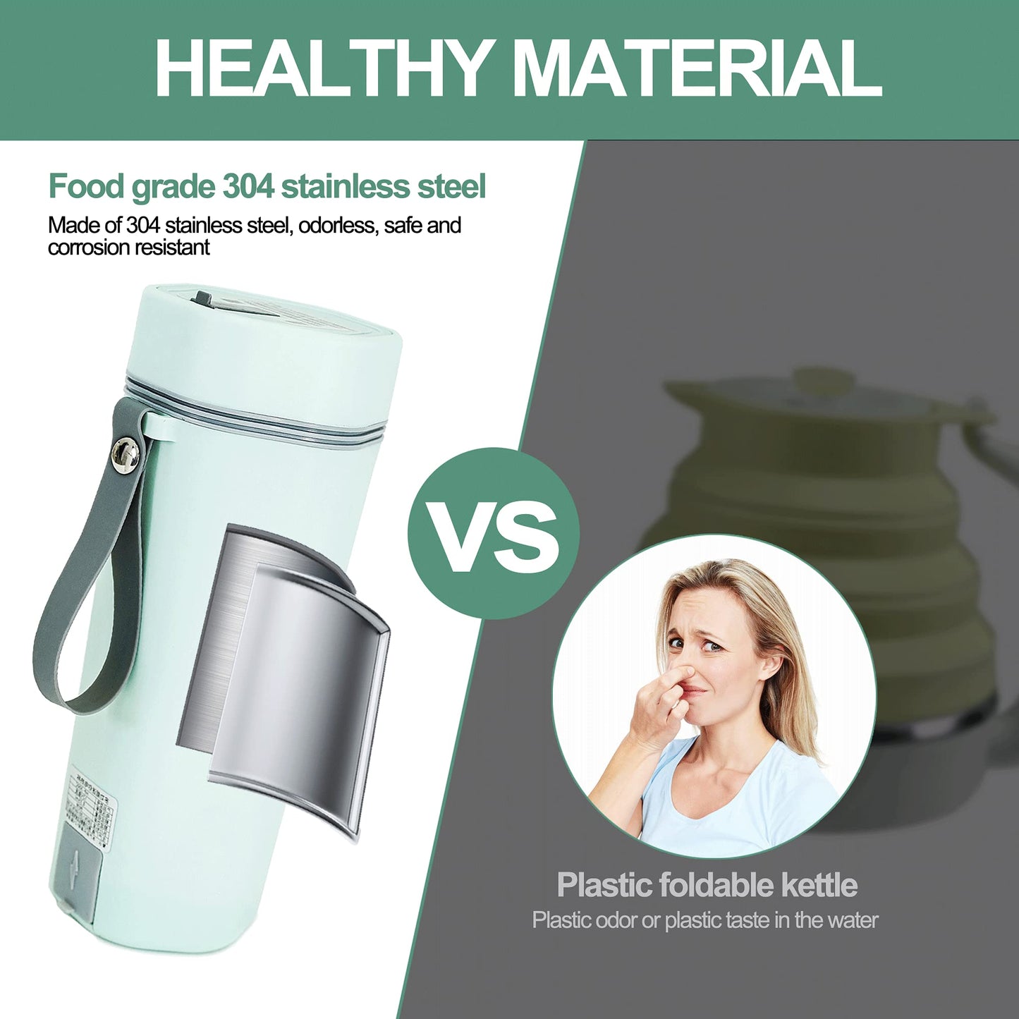 balbali Travel Kettle Electric Small Portable Electric Kettle for Boiling Water Travel Tea Kettle Portable Water Boiler 12oz Travel Electric Kettle