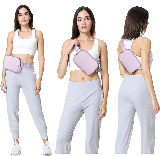 VOROLO Fanny Pack For Women And Men Crossbody Bag Belt Bag with Adjustable Strap Graduation Gifts Light Purple