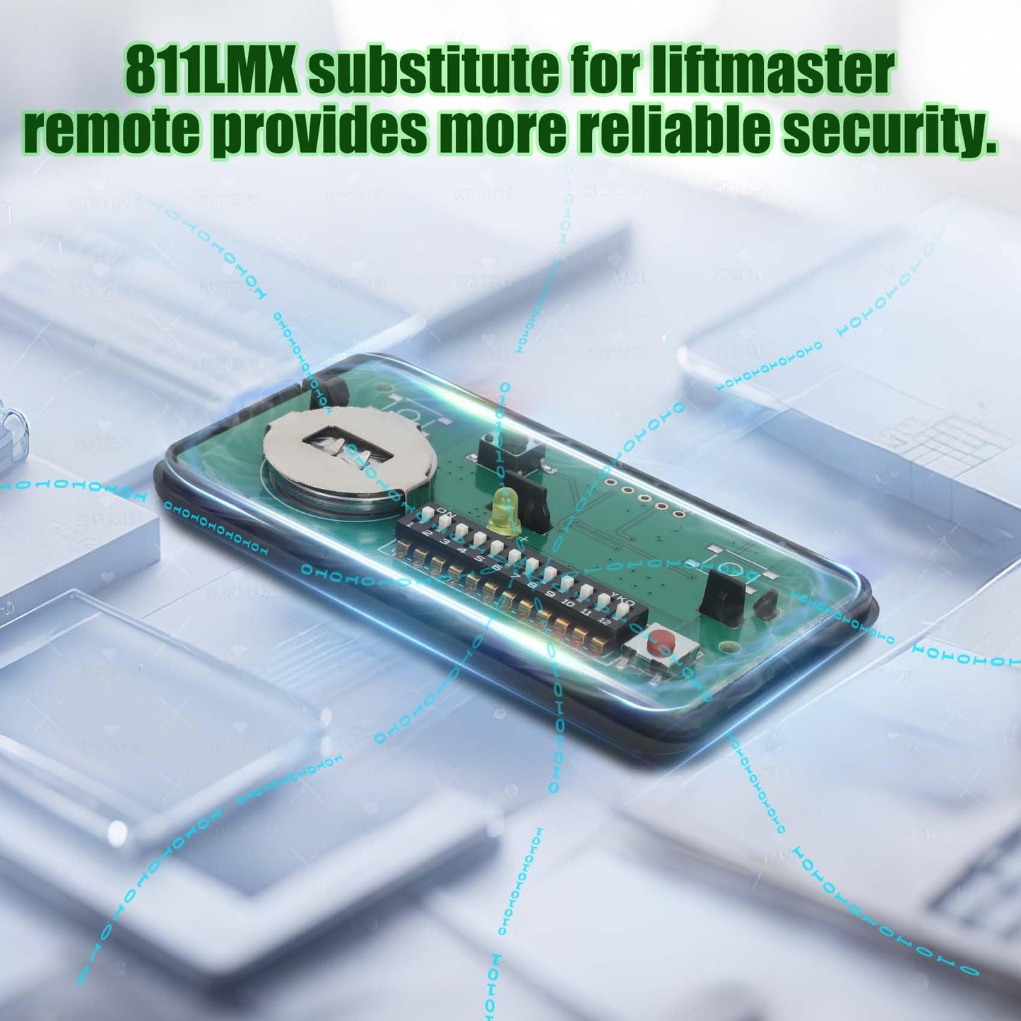 Upgrade 811LMX/811LMX MC Replaces 811LM Liftmaster Remote,12-Code Switch,811LMX Gate Opener Remote Compatible with 850LM/860LM/Star1000 Receivers,Security+ 2.0 Technology,390/315 Mhz,2Pack