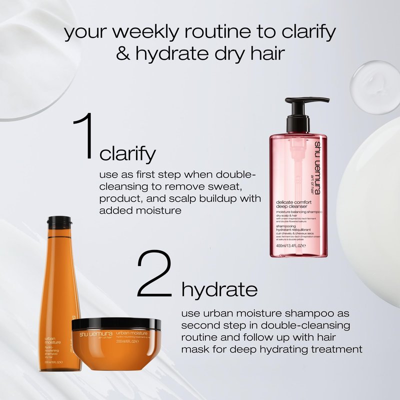 shu uemura art of hair Delicate Comfort Clarifying Shampoo For Dry Scalp & Hair - Cleanses and Softens, With Essential Nutrients and Antioxidants, 13.4 Fl Oz