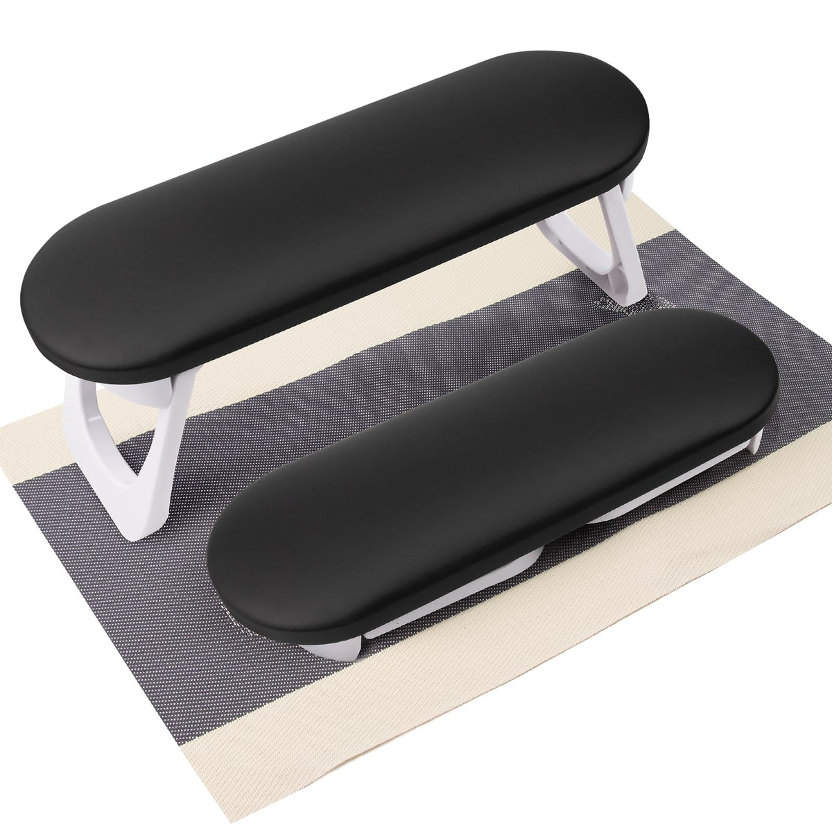 Subay Nail Arm Rest, Foldable PU Leather Manicure Hand Rest for Acrylic Nails Cushion Hand Holder, Nail Arm Rest Pillow Nail Art Tool for Nails Tech Manicure Pedicure Salon Home Use - Black