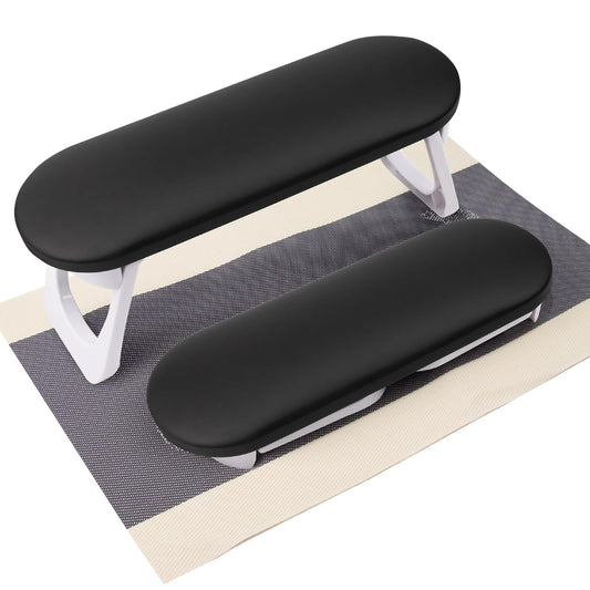Subay Nail Arm Rest, Foldable PU Leather Manicure Hand Rest for Acrylic Nails Cushion Hand Holder, Nail Arm Rest Pillow Nail Art Tool for Nails Tech Manicure Pedicure Salon Home Use - Black