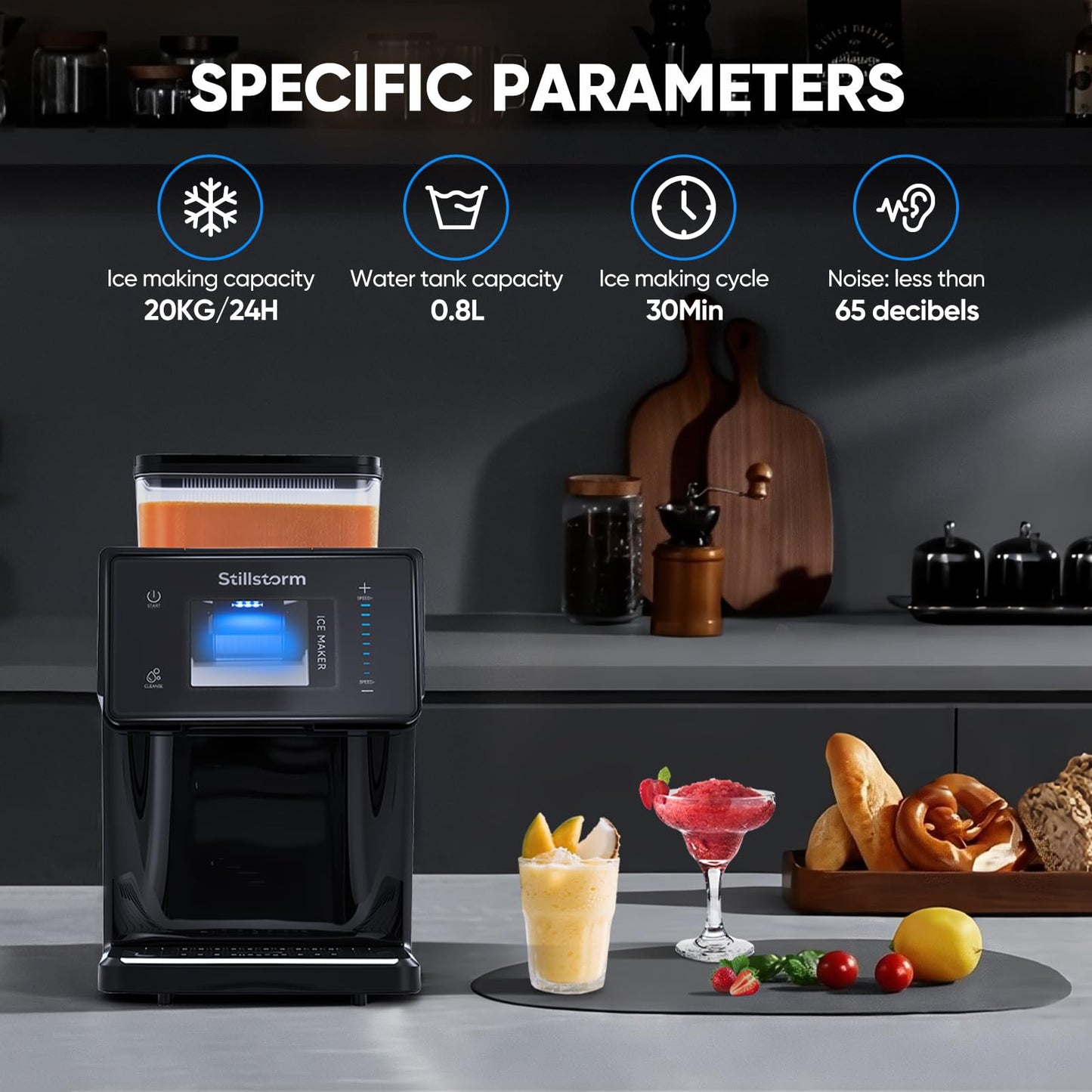 Stillstorm Shaved Ice Machine Snow Cone Maker No Ice Needed，Snowflake Machine with RapidChill Technology, Auto-Clean SUS304, Adjustable Speed Snowflake Maker for Home, Party, Bar...