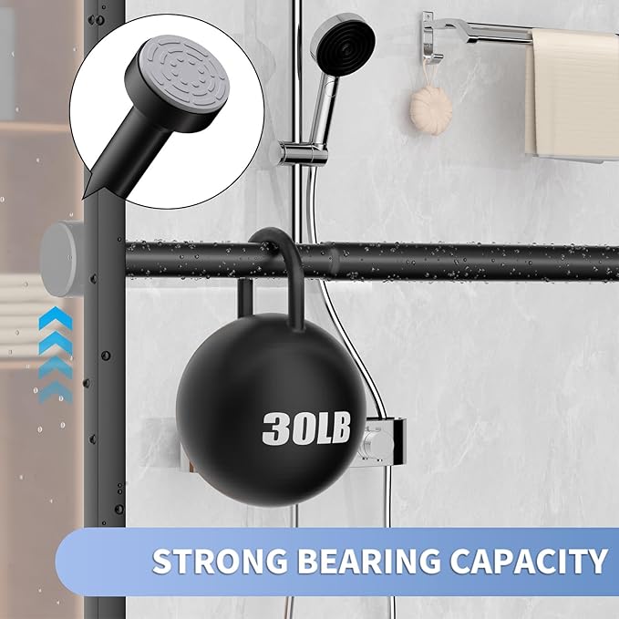 Black Shower Curtain Rod 34-66 Inches(2.8-5.5ft) Never Rust Adjustable Shower Rod Spring Tension Non Slip No Drilling Shower Rods for Bathroom Garland Window