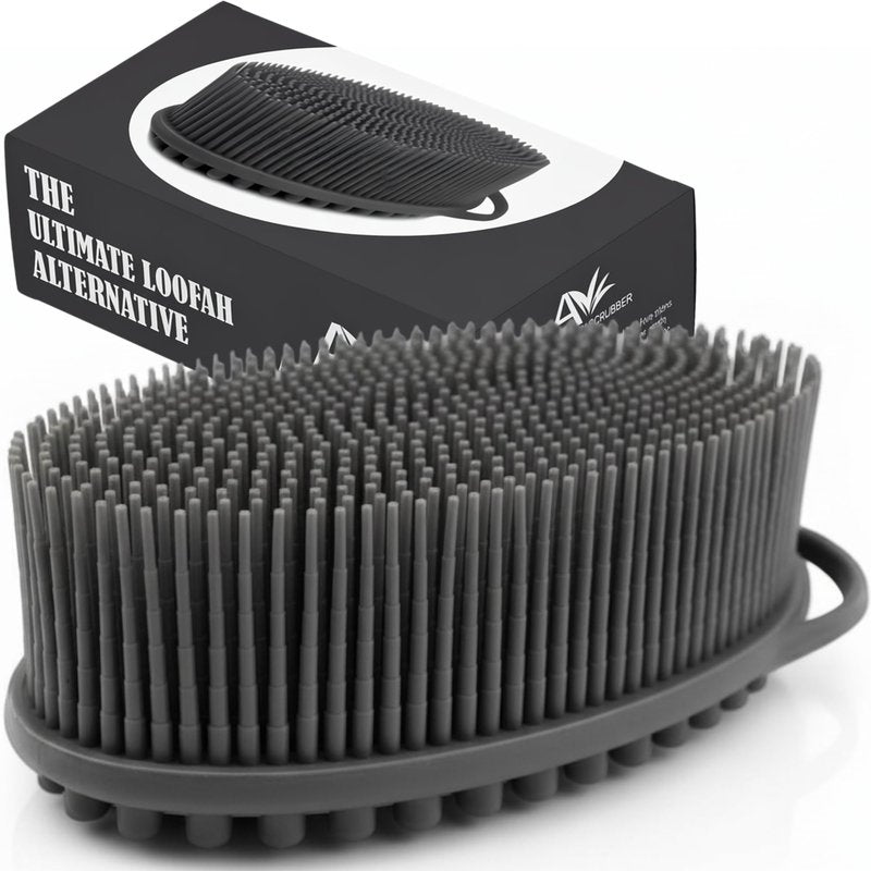 Avilana Premium Silicone Body Scrubber - Trusted Since 2017 - SGS Certified Food Grade Dual Sided Bath Brush, Quick-Dry Exfoliating Loofah Alternative, Massage Brush Sensitive Skin Women Men