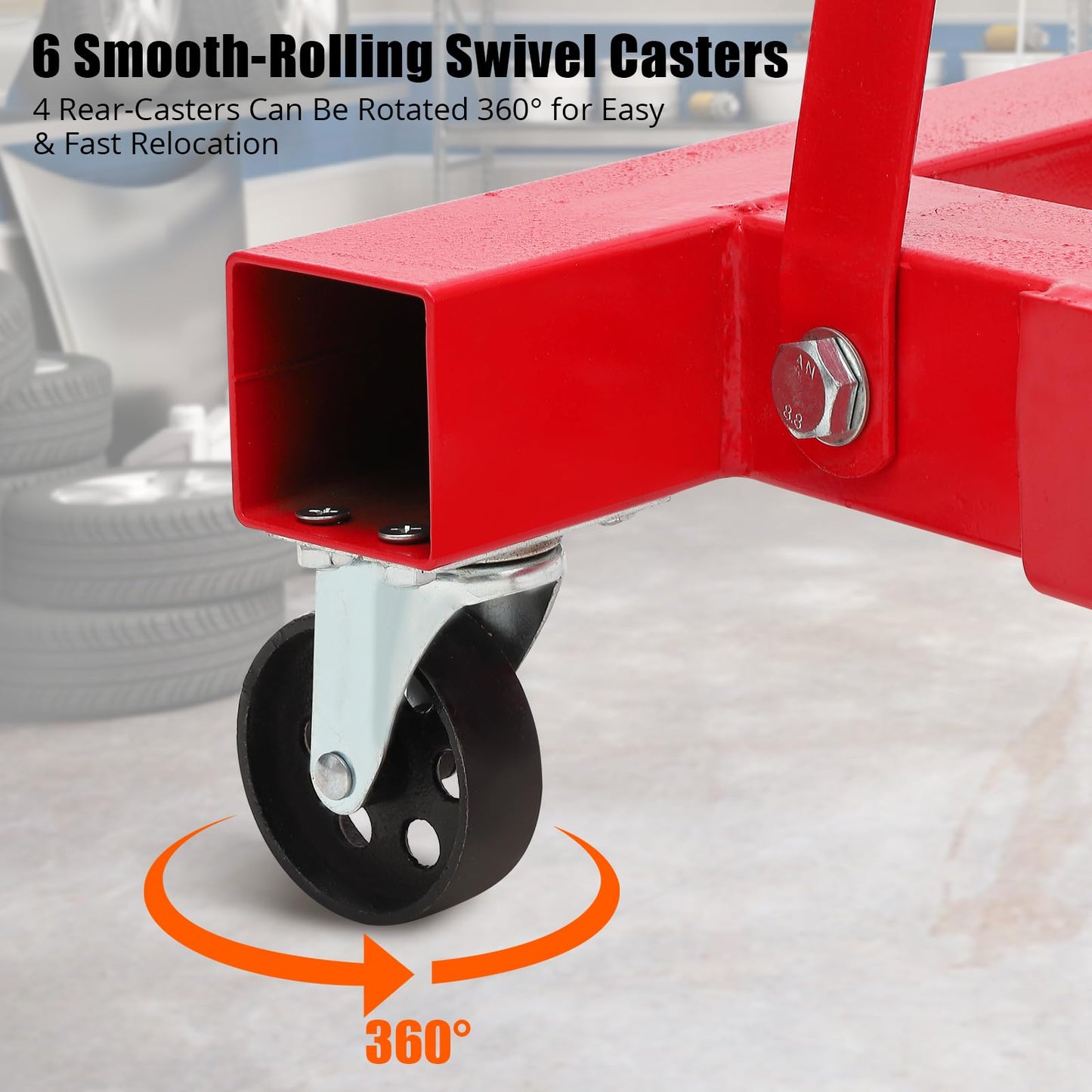 Towallmark Engine Hoist 2 Ton, Folding Cherry Picker Engine Hoist with Lever and 6 Casters, Heavy Duty Hydraulic Shop Crane, Engine Crane Lifter for Garage Workshop