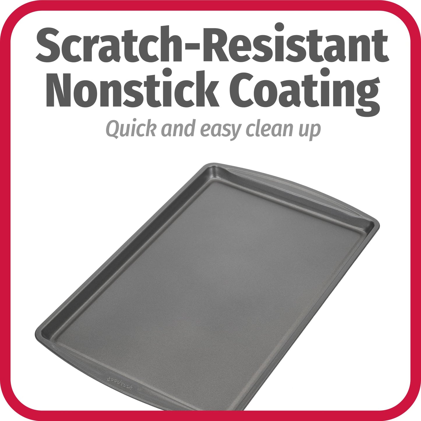 GoodCook AirPerfect Non-Stick 17” X 11" Cookie Sheet Set , Homemade, Frozen & Leftover Slices, Set of 2