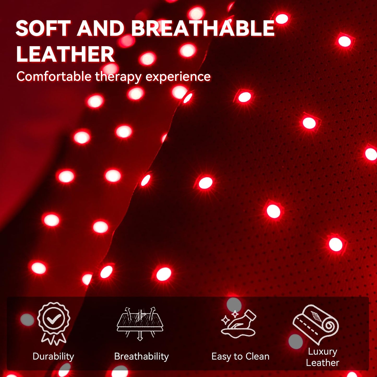 Extra Large Red Light Therapy Mat, High-Density LEDs Full Body Red Light Therapy, 660nm & 850nm Dual Wavelengths, Foldable Red Light Therapy Blanket with Timer, 76.8" x 33.4"