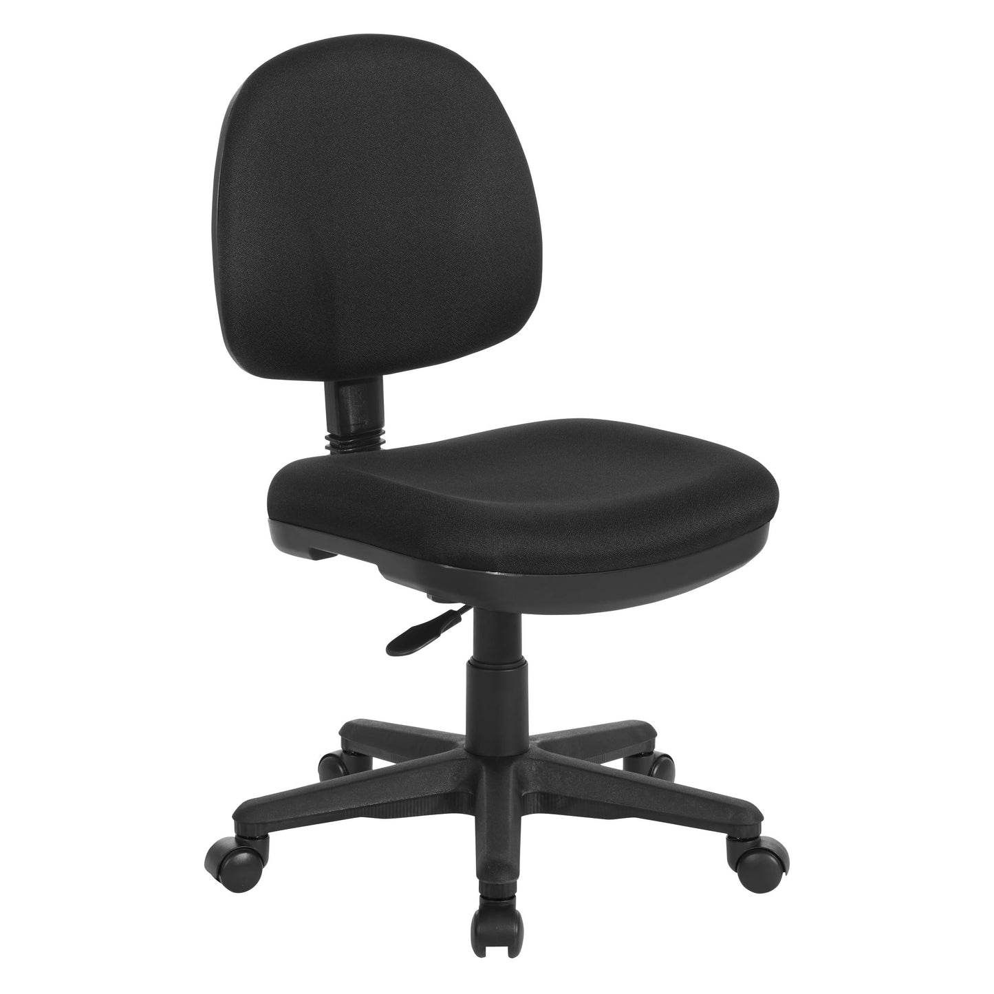 Office Star Pneumatic Sculptured Office Task Chair with Thick Padded Seat and Built-in Lumbar Support, Black