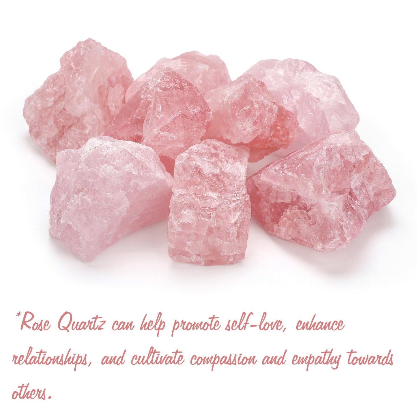 GolbalJew Rose Quartz Natural Raw Crystals 2PCS Healing Crystal Stones 1.2-2.0” Reiki Healing Gemstones for Meditation Chakra Balance Home Decor