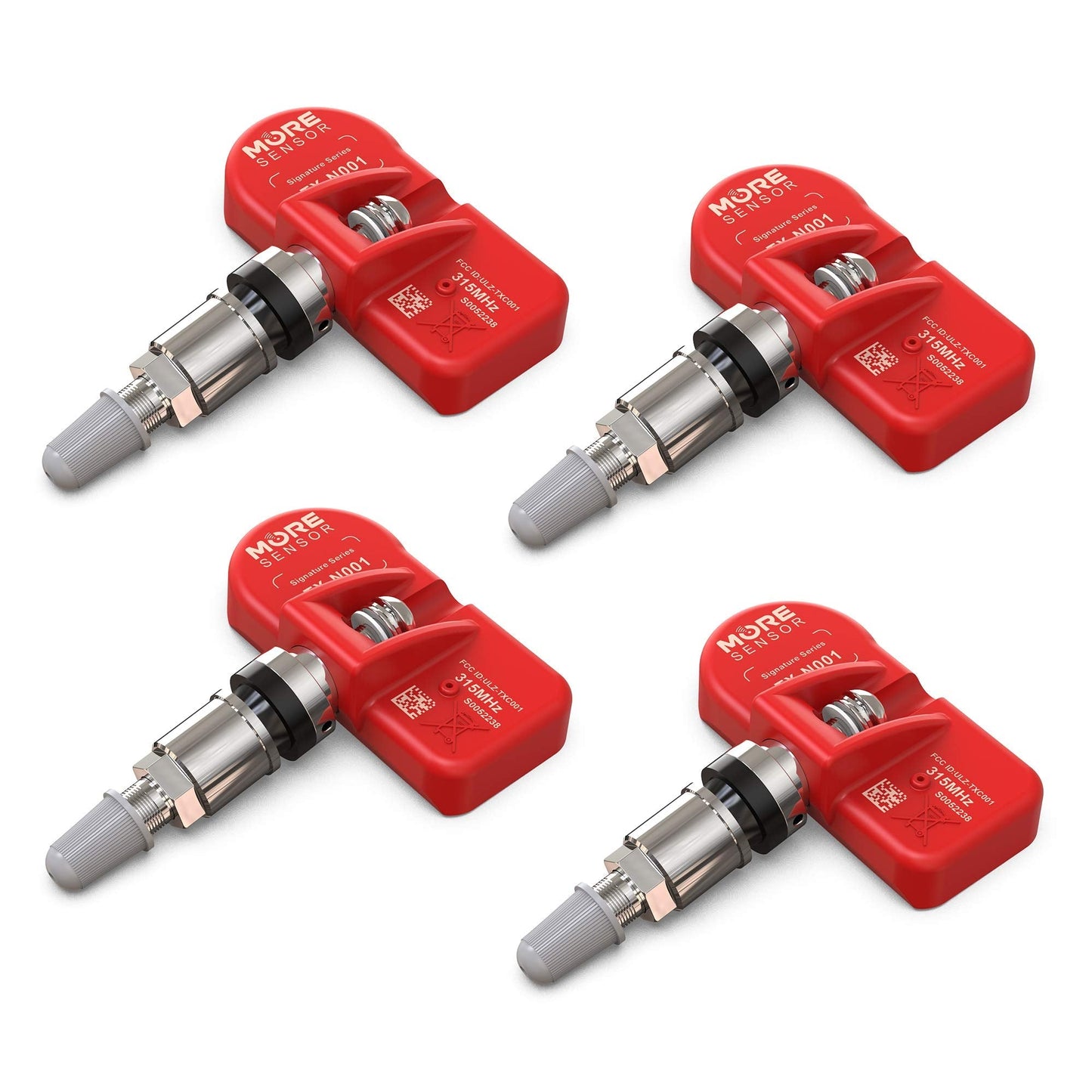 MORESENSOR Signature Series 315MHz Pre-Programmed TPMS Tire Pressure Sensor 4-Pack | Clamp-in | Compatible with Select 500+ American Brand Models 20925924 20922900 15268606 | NX-S024-4