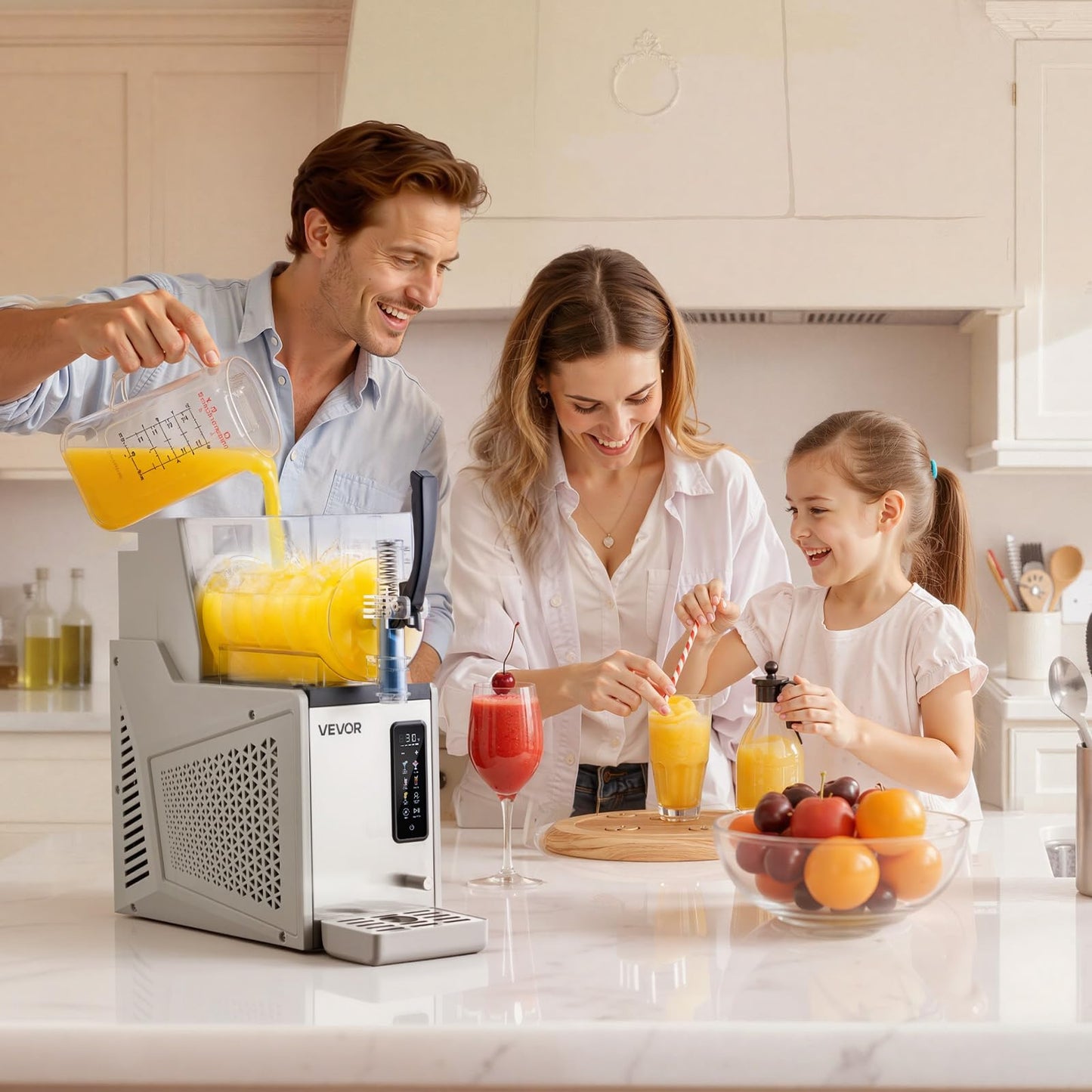 VEVOR Slushie Machine, 3L/100oz No Ice Needed Slushy Machine for Home, Frozen Drink Maker with Single Tank, Margarita Machine with Self-Cleaning, for Frozen Margaritas, Frappés, Milkshake & More