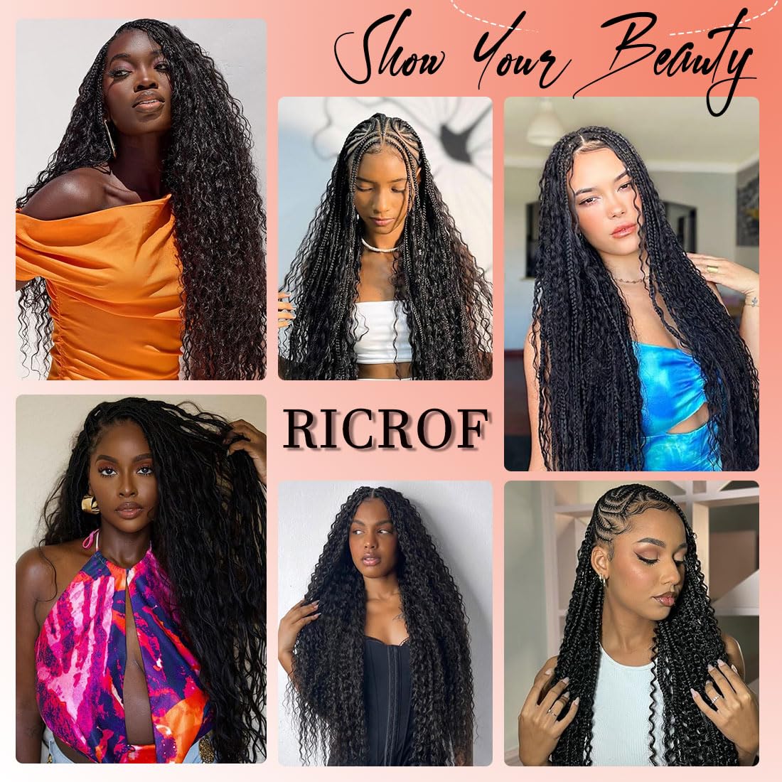 Human Braiding Hair for Boho Braids 12A Deep Water Wave Bulk Human Hair for Braiding No Weft Wet and Wavy Curly Human Hair Extensions (1B-Natural Black-Deep, 110g-16 Inch)